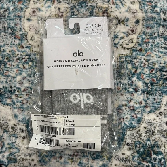 ALO Unisex Half-Crew Throwback Sock Sz S - Picture 7 of 8